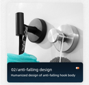 Matte Silver T-Bar Suction Cup Hook Stainless Steel Vacuum Wall Hanger No Drill Robe Towel Holder for Bathroom Kitchen - Heavy Duty