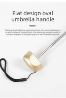 Compact Mini Pocket Umbrella UPF50+ Sun Protection Lightweight Travel Parasol - Windproof 5-Fold Rain Shade with Flat Gold Handle (Blue)