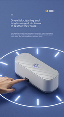 Portable Battery Operated Sonic Vibration Jewellery & Glasses Cleaner - Cordless High Frequency Washing Box for Travel, Dentures & Rings (2x AAA Batteries Included)