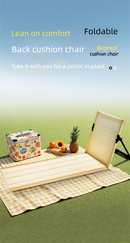 Portable Outdoor Folding Ground Chair with Back Support (Extra Long Dark Green) - Lightweight Padded Beach Mat & Picnic Seat for Camping, Festivals & Parks