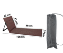 Portable Outdoor Folding Ground Chair with Back Support (Extra Long Brown) - Lightweight Padded Beach Mat & Picnic Seat for Camping, Festivals & Parks