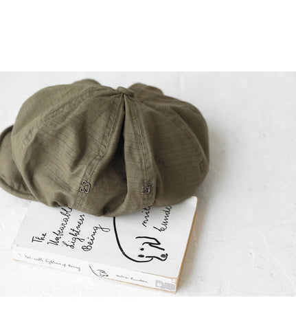 Oversized Slouchy Newsboy Cap - Vintage Japanese Style Baker Boy Hat - Soft Textured Fabric - Black (Adjustable 54-60cm)