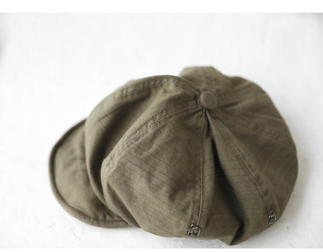 Oversized Slouchy Newsboy Cap - Vintage Japanese Style Baker Boy Hat - Soft Textured Fabric - Beige (Adjustable 54-60cm)