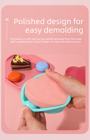 Heart Shaped Silicone Baking Mould - Non-Stick Mousse Cake & Jelly Pan - Easy Release Polished Interior for Valentine's Day Desserts (Serenity Blue, 11.5cm)