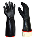 14 Inch Neoprene Heat Resistant BBQ Gloves - Waterproof & Oil Proof Long Sleeve Mitts - Extreme Heat Protection for Grilling, Boiling Water & Industrial Use (Black)