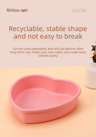 4 Inch Heart Shaped Silicone Cake Mould - Small Non-Stick Grey Baking Pan for Mini Bento Cakes, Jelly & Mousse - Heat Resistant Food Grade Tray (11.9cm)