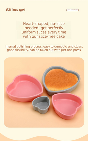 4 Inch Heart Shaped Silicone Cake Mould - Small Non-Stick Grey Baking Pan for Mini Bento Cakes, Jelly & Mousse - Heat Resistant Food Grade Tray (11.9cm)