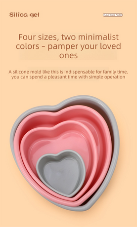 7 Inch Heart Shaped Silicone Cake Mould - Grey Non-Stick Baking Pan for Birthday & Anniversary Cakes - Heat Resistant Tray with Reinforced Rim (20.5cm)