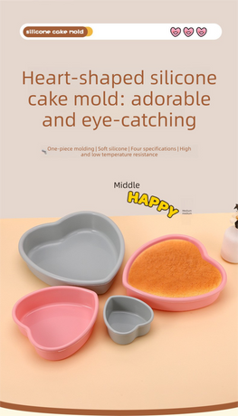 10 Inch Extra Large Heart Shaped Silicone Cake Mould - Grey Non-Stick Baking Pan for Weddings & Big Parties - Reinforced Rim Tray (29cm)