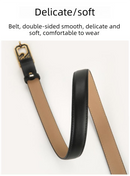 Womens Genuine Leather Belt Coffee C-Shape Gold Buckle Waist Strap for Jeans & Dresses Classic Fashion Accessory