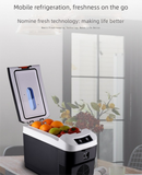 10L Portable Electric Cooler & Warmer Car Fridge with Digital Display 12V/240V Dual Power for Camping Road Trips & Home Office Brown