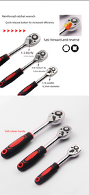12 Piece 3/8 Inch Drive Ratchet and Metric Socket Wrench Set Professional Mechanics Tool Kit for Automotive Repair and DIY Workshop