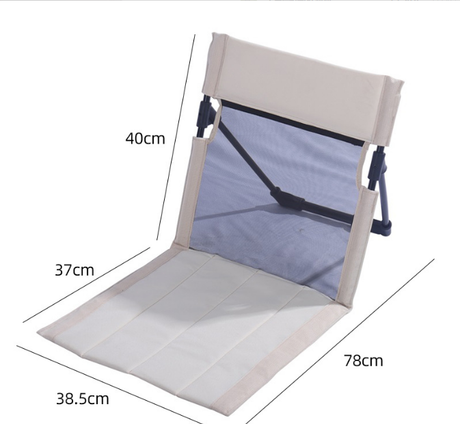 Portable Folding Camping Chair with Aluminum Support Rod Lightweight Mesh Lawn Seat and Backrest for Outdoor Beach Hiking Beige Mesh Style