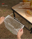 Portable Outdoor Camping Trash Bag Holder Stand Stainless Steel Folding Garbage Bag Rack for Picnic Kitchen and Student Desk Storage Natural