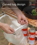2 PCS Portable Folding Trash Bag Holder Stand Stainless Steel Garbage Bag Rack for Camping Picnic Kitchen and Student Desk Natural Finish