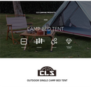 Single Person Off-Ground Camping Tent Portable Folding Bed Cover with Mosquito Net UV-Resistant Fishing Tent Blue