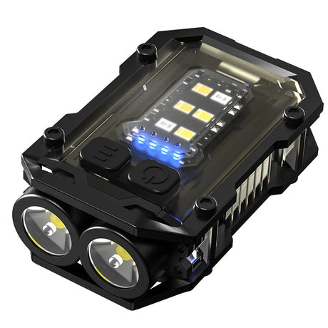 Mini EDC Keychain Flashlight Dual LED Super Bright 750mAh Type-C Rechargeable Magnetic Torch Work Light Black