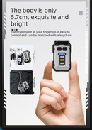 Mini EDC Keychain Flashlight Dual LED Super Bright 750mAh Type-C Rechargeable Magnetic Torch Work Light Black