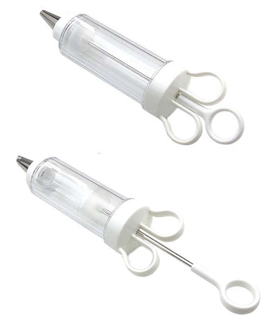 Cake Decorating Icing Syringe Gun Set with 5 Stainless Steel Nozzles DIY Cookie Press Baking Tool for Home Kitchen