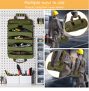 Heavy Duty Tool Roll Up Bag Organiser Multi-Pocket Canvas Carry Pouch for Electrician DIY Mechanic & 4WD Camping Light Grey