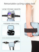 Child Motorcycle Safety Harness Strap Adjustable Passenger Belt with Handles & Storage Pocket Breathable Linen Red for Scooter
