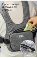 Child Motorcycle Safety Harness Strap Adjustable Passenger Belt with Handles & Storage Pocket Breathable Linen Blue for Scooter
