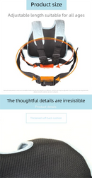 Child Motorcycle Safety Harness Strap Adjustable Passenger Belt with Handles & Storage Pocket Breathable Linen Light Blue for Scooter
