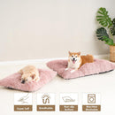 Luxury Long Plush Pet Bed Mat Faux Fur Crate Pad 65x50cm Creamy White Soft Warm Cushion for Medium Dogs