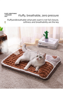 Thickened Pet Sofa Bed M Size 50x35cm Coffee Dog Mat with Integrated Pillow Soft Washable Sleeping Pad for Dogs and Cats All Season Comfort