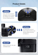 Electric Air Pump AC 220V-240V Portable Quick Inflator Deflator with 3 Nozzles for Air Mattress Pool Floats Vacuum Storage Bags AU Plug