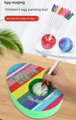 Easter Egg Decorating Kit Electric DIY Dinosaur Century Painting Machine with 8 Markers and 3 Toy Eggs Jurassic Set