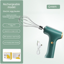 Compact Electric Handheld Egg Whisk Multi-Function Automatic Cream Whipper and Food Mixer J-7 Green Single Head 1-Speed
