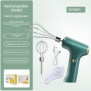 Electric Handheld Egg Whisk and Cream Whipper Set with Egg White Separator J-8 Green Dual-Head Automatic Mixer Kit