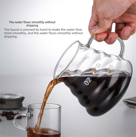360ml Borosilicate Glass Coffee Server - Heat Resistant 