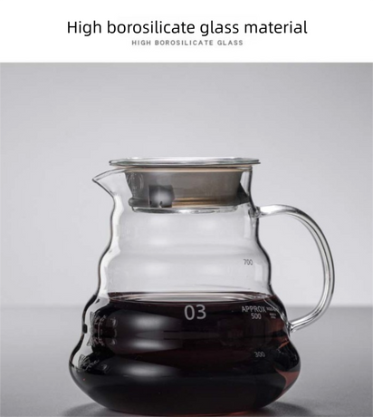 360ml Borosilicate Glass Coffee Server - Heat Resistant 