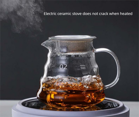 600ml Borosilicate Glass Coffee Server - Heat Resistant 