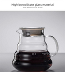 800ml Extra Large Glass Coffee Server - Heat Resistant "Cloud" Pour Over Carafe with Lid - Family Size Drip Coffee Pot & Tea Pitcher (3-5 Cups)