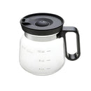 16oz Novelty Glass Coffee Carafe Mug - Heat Resistant Borosilicate Cup with Handle & Splash-Proof Lid - Personal Mini Pot for Tea, Latte & Office Desk (Clear/Black)