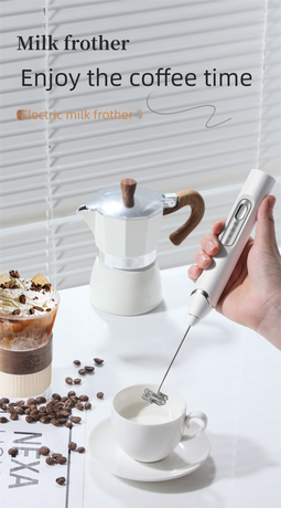 Rechargeable Electric Milk Frother Handheld - 3 Speed Adjustable Foam Maker with 2 Stainless Steel Whisks - Portable Coffee Mixer & Egg Beater for Flat Whites, Lattes & Baking (Black)