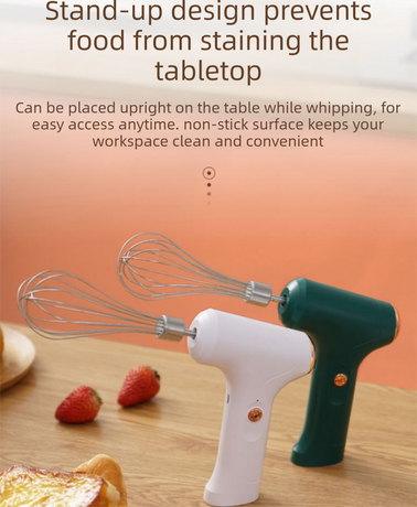 Professional 3-Speed Electric Handheld Egg Whisk and Cream Whipper Set J-9 Green Dual-Head Automatic Mixer with Egg Separator