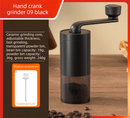 Manual Hand-Crank Coffee Grinder Precision Burr Mill with Adjustable Settings and Cleaning Brush MDJ-09 Matte Black