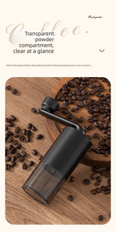 Manual Hand-Crank Coffee Grinder Precision Burr Mill with Adjustable Settings and Cleaning Brush MDJ-09 Matte Black
