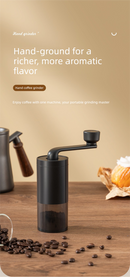 Manual Hand-Crank Coffee Grinder Precision Burr Mill with Adjustable Settings and Cleaning Brush MDJ-09 Matte White