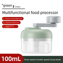 Manual Mini Garlic Chopper & Food Processor 100ml Portable 3-Speed Hand-Crank Mincer – Green Edition