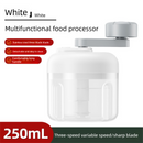 Manual Garlic Chopper & Food Processor 250ml Portable 3-Speed Hand-Crank Mincer – White Large Capacity Edition