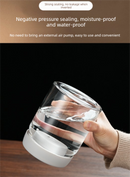 900ml Vacuum Sealed Glass Coffee Canister - One-Press Airtight Storage Jar - Medium Size Moisture-Proof Borosilicate Container for Beans & Pantry (Black Lid)