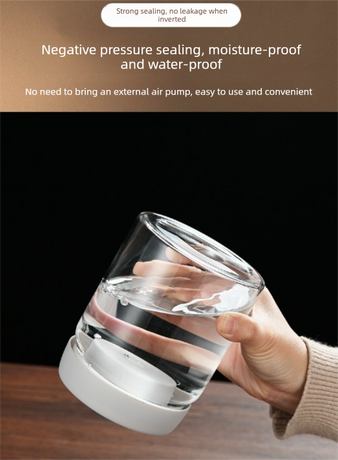 500ml Vacuum Sealed Glass Coffee Canister - One-Press Airtight Food Storage Jar - Moisture-Proof High Borosilicate Container for Beans & Tea (Black Lid)
