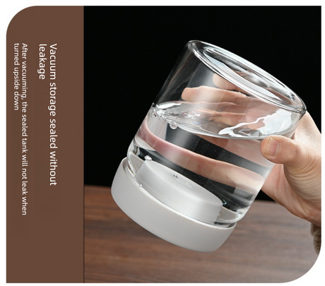 500ml Vacuum Sealed Glass Coffee Canister - One-Press Airtight Food Storage Jar - Moisture-Proof High Borosilicate Container for Beans & Tea (Black Lid)
