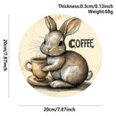 3 PCS Easter Wooden Hanging Signs Round Wall Decor Bunny and Egg Designs 20cm Front Door Plaque