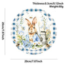 Easter Wooden Door Sign & Hanging Ornament 3-Piece Set – Colorful Bunny Slogans, Blue Gingham Watering Can, and Coffee Bunny Designs